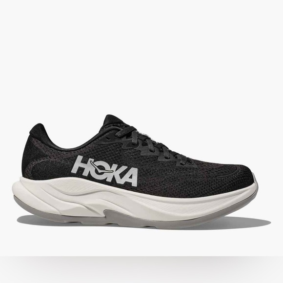 Hoka Rincon 4 Black and White Athletic Sneakers - Picture 1 of 5